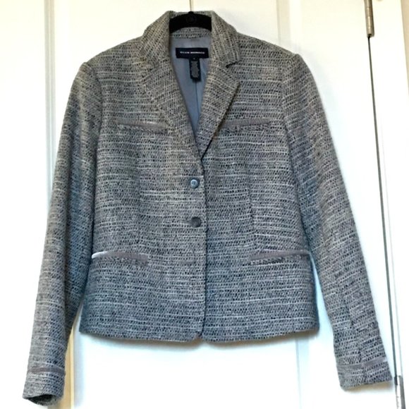 Club Monaco Jackets & Blazers - CLUB MONACO tweed & velvet trim blazer | 8 | EUC